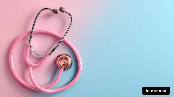 ピンクの聴診器の画像