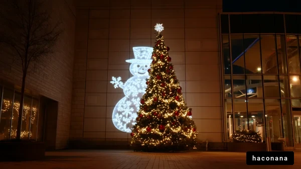 クリスマスツリーと雪だるま