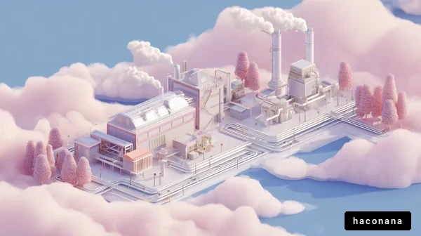 幻想的な工場風景
