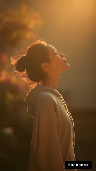 朝日を浴びる女性の肖像