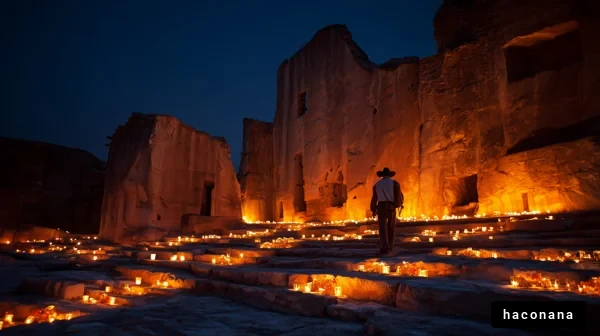 キャンドルが灯る遺跡