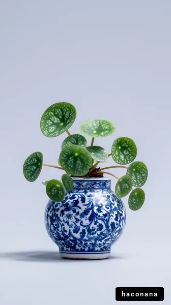 観葉植物と陶器の花瓶