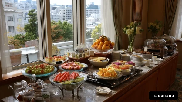 豪華な朝食ブッフェ