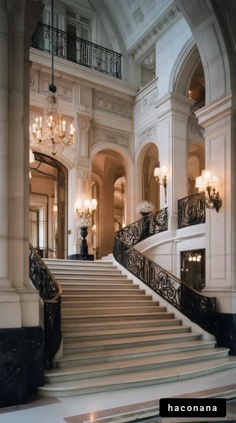 豪華な階段と照明