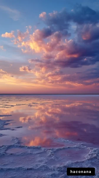 美しい夕焼けの湖