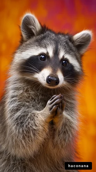 ユニークなアライグマの表情