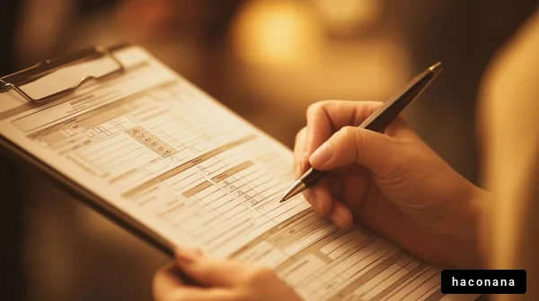 書類に記入する手