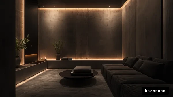 モダンな照明のある空間