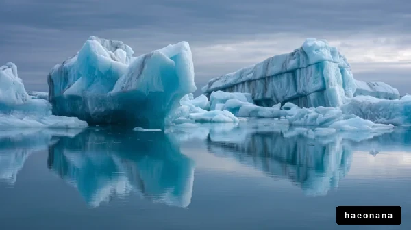 美しい氷山と静かな水面