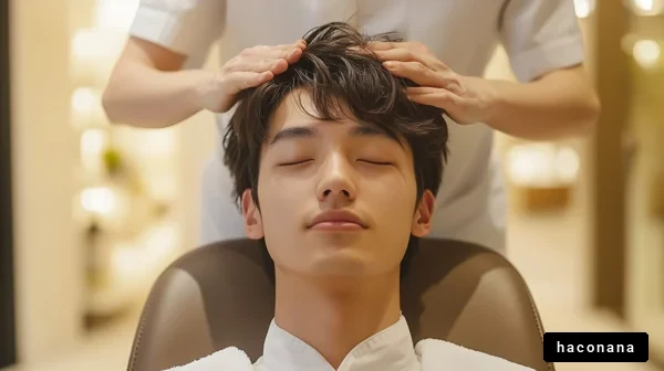 リラックスしたヘッドマッサージ