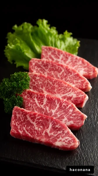 美しい和牛のスライス