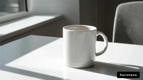 白いマグカップと影