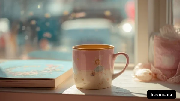 窓際のカップと本