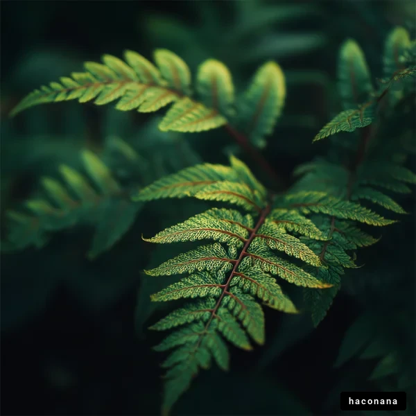 緑のシダ植物の葉