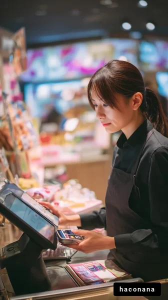 カフェでの働く女性