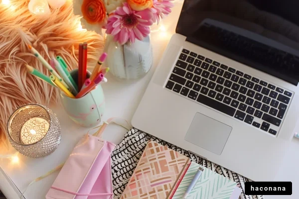 デスク周りのかわいい風景