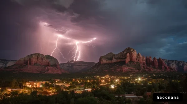 雷雨と壮大な風景
