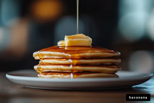 シロップとバターのパンケーキ