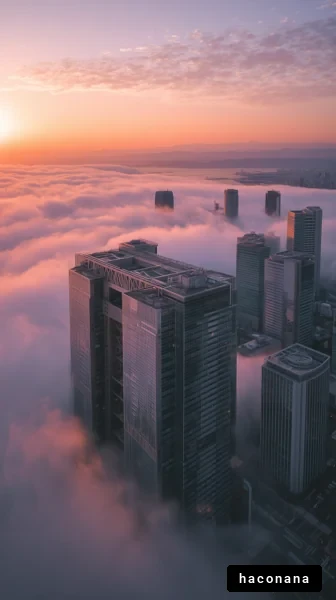 雲海に浮かぶ都市の風景