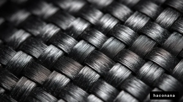 黒い編み素材のクローズアップ