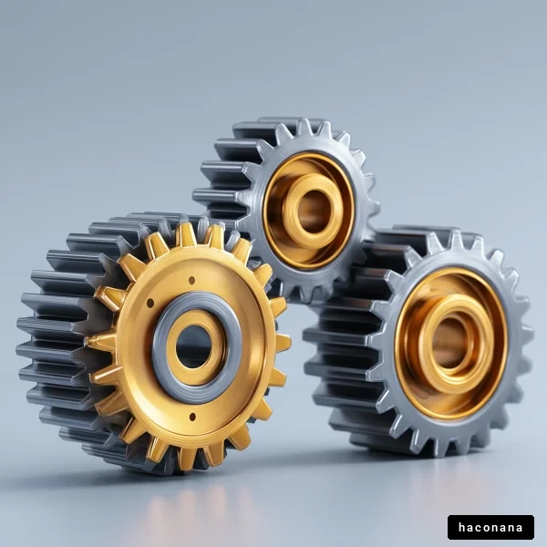 金属の歯車の集合