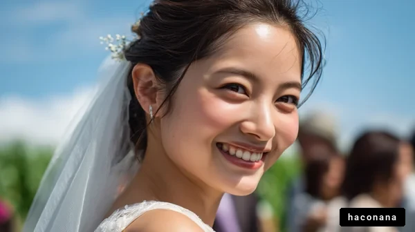 笑顔の花嫁のポートレート