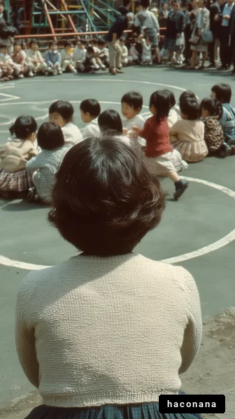 子供たちの遊びを見守る
