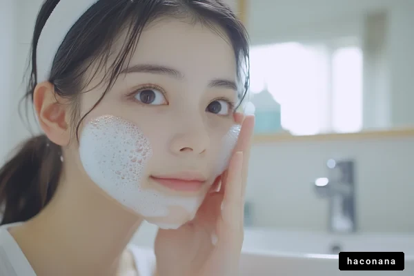 美しい洗顔シーン