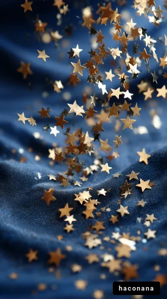 青い布と金色の星
