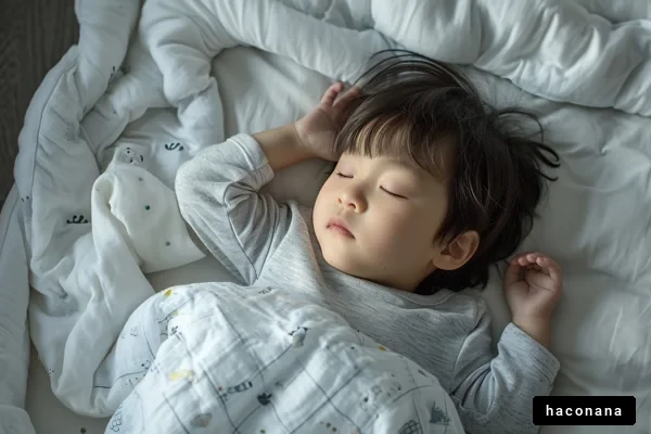 静かな寝顔の子供