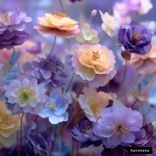 美しい花々のコラージュ