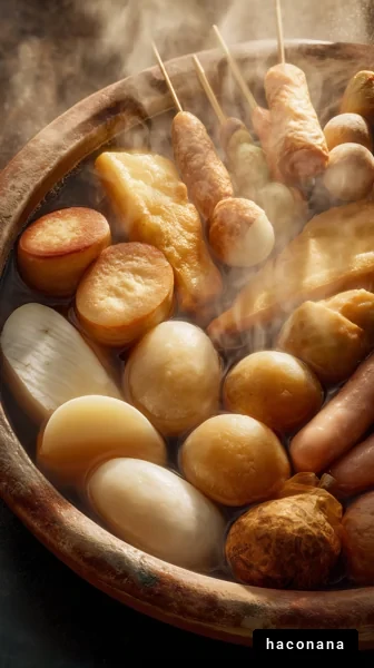 温かいおでんの盛り合わせ