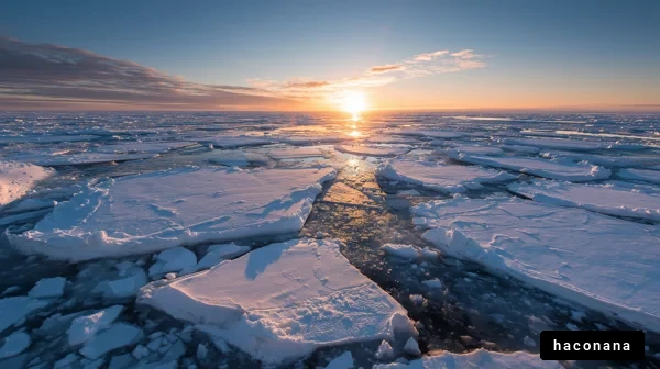 氷の上の日の出