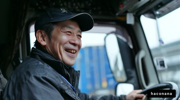トラック運転手の笑顔