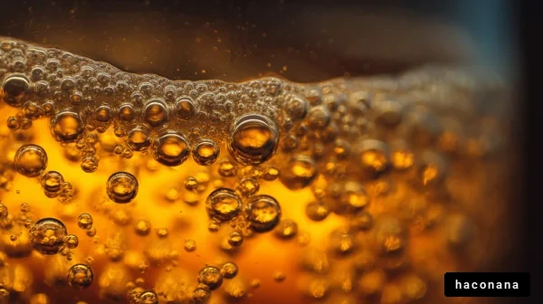 泡立つ飲み物のクローズアップ