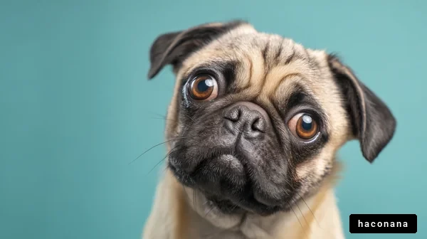 愛らしいパグ犬のアップ