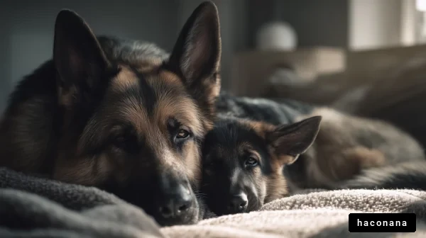 愛らしい犬の親子