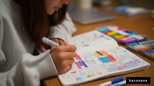 計画を立てる少女の姿