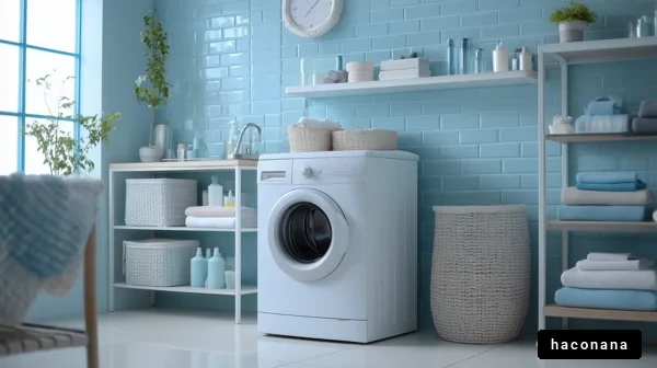 明るい洗濯機のある部屋