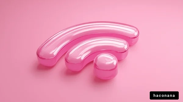 ピンクのWi-Fiアイコン