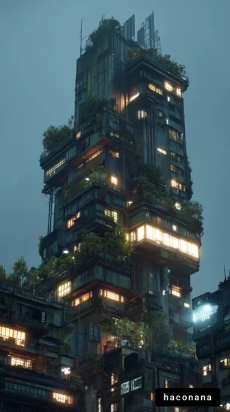 未来的な高層ビルの風景