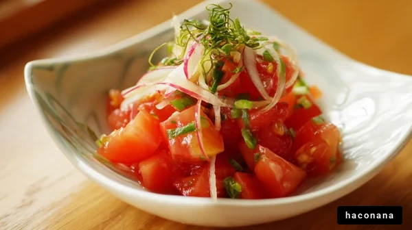 色鮮やかなトマトのサラダ