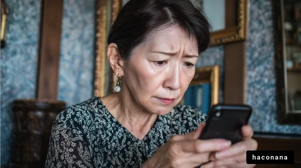 スマホを操作する女性