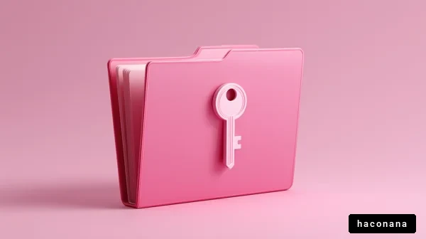 ピンクのフォルダと鍵
