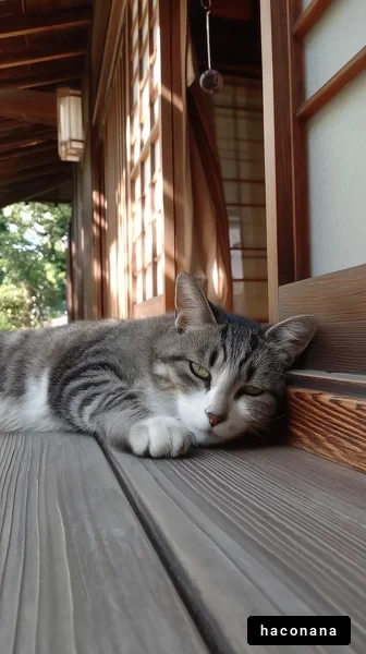 猫がくつろぐ和風空間