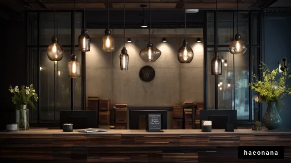 スタイリッシュな受付カウンター