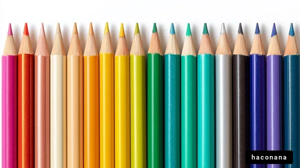 多彩な色鉛筆の並び