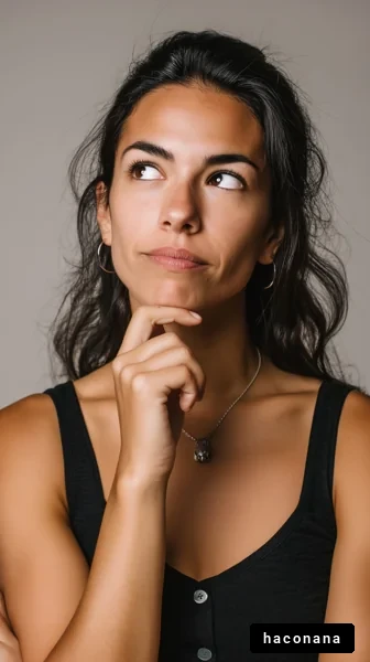 考える女性のポートレート