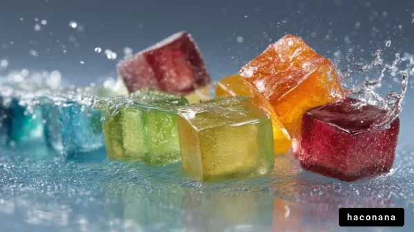 カラフルな氷の水しぶき