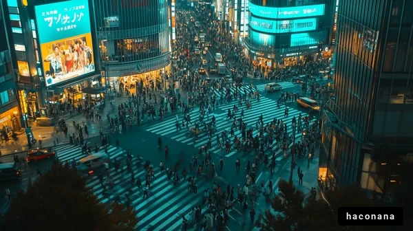 賑やかな都市の交差点